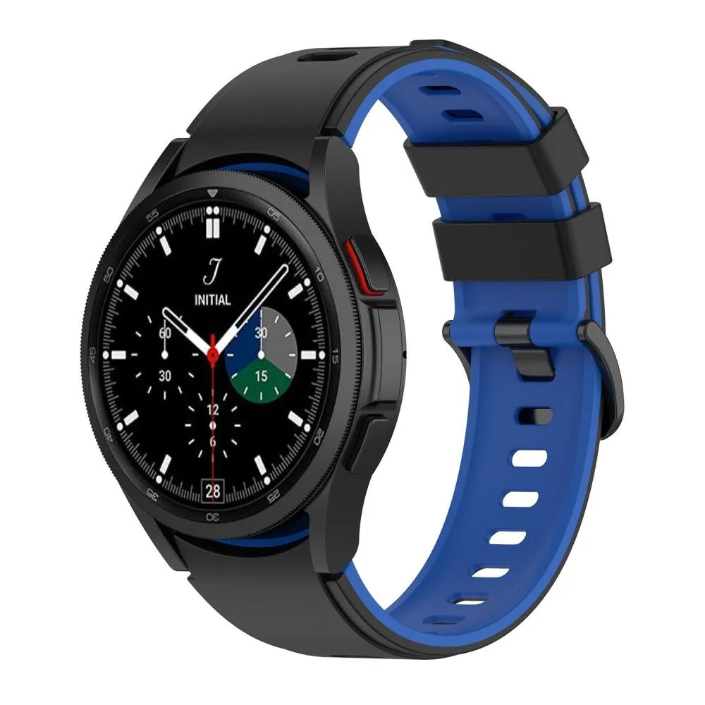 Dual color silicone watch strap for Samsung Galaxy Watch - Black / Blue