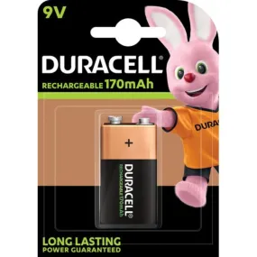 Duracell Rechargeable 9V 170 mAh Battery | 1 Pack | 6HR61/DC1604