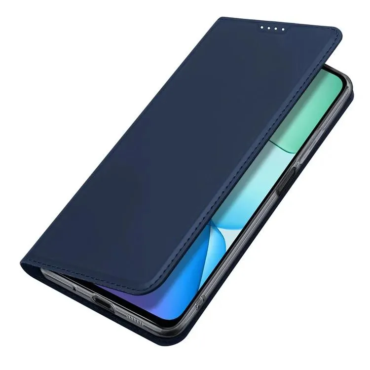 DUX DUCIS Skin Pro Faux Leather Wallet Flip Case for Redmi 13 (4G/5G) / Note 13R / Poco M6 4G - Blue