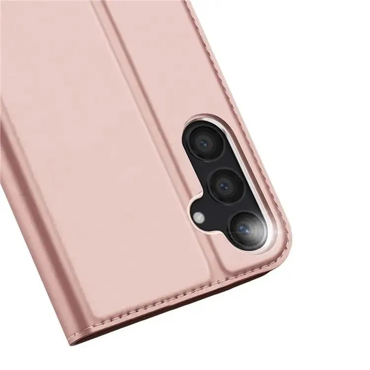 DUX DUCIS Skin Pro Faux Leather Wallet Flip Case for Samsung Galaxy S24 - Rose Gold