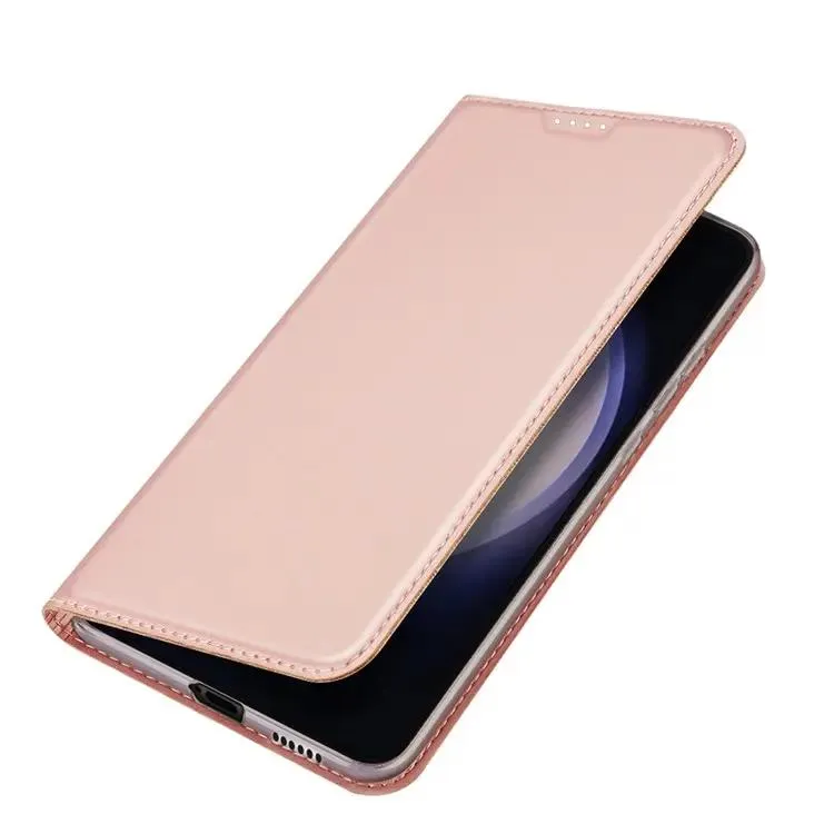 DUX DUCIS Skin Pro Faux Leather Wallet Flip Case for Samsung Galaxy S24 - Rose Gold