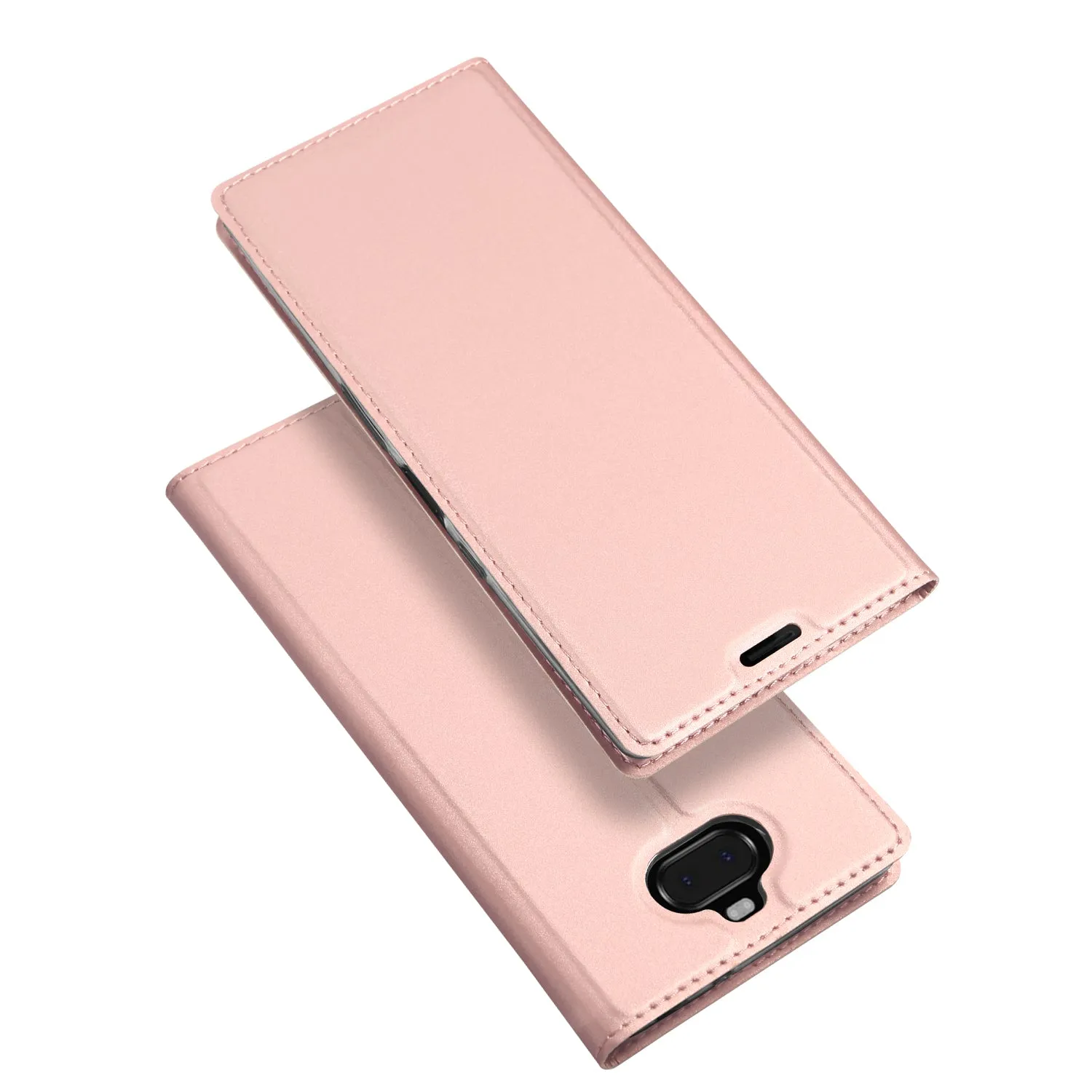 DUX DUCIS Skin Pro Faux Leather Wallet Flip Case for Sony Xperia 10 Plus - Rose Gold