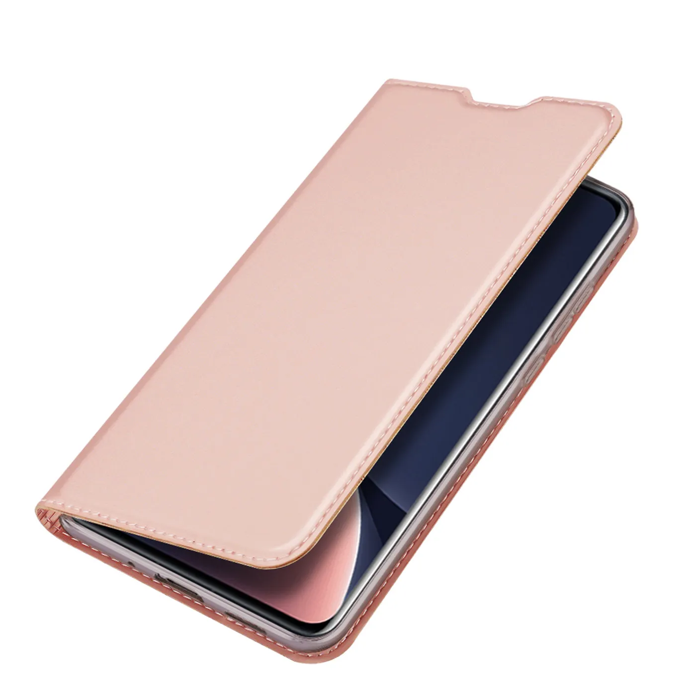 DUX DUCIS Skin Pro Faux Leather Wallet Flip Case for Xiaomi 12S Pro / 12 Pro - Rose Gold