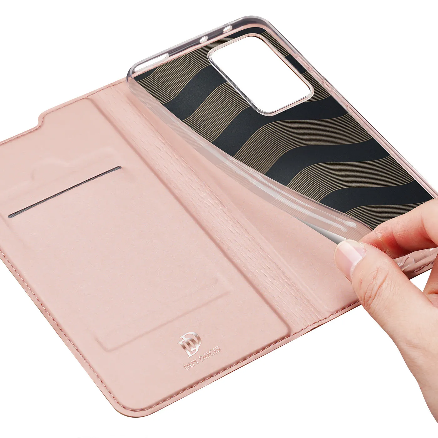 DUX DUCIS Skin Pro Faux Leather Wallet Flip Case for Xiaomi 12S Pro / 12 Pro - Rose Gold