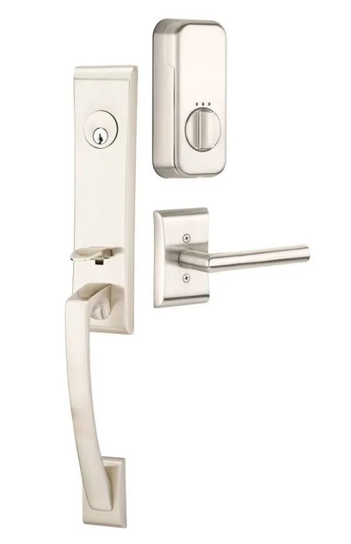 Emtek Single Cylinder Apollo Handleset EMPowered Motorized Smart Lock Upgrade With Coventry Lever