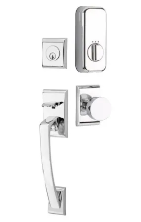 Emtek Single Cylinder Ares Handleset EMPowered Motorized Smart Lock Upgrade With Select T-Bar Faceted Lever