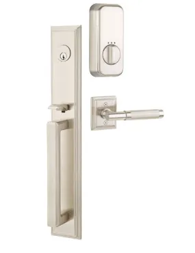 Emtek Single Cylinder Melrose Handleset EMPowered Motorized Smart Lock Upgrade With Elan Lever