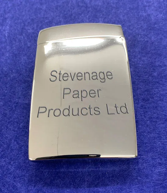 Engraved Personalised Polished Flip Top Business Card Holder