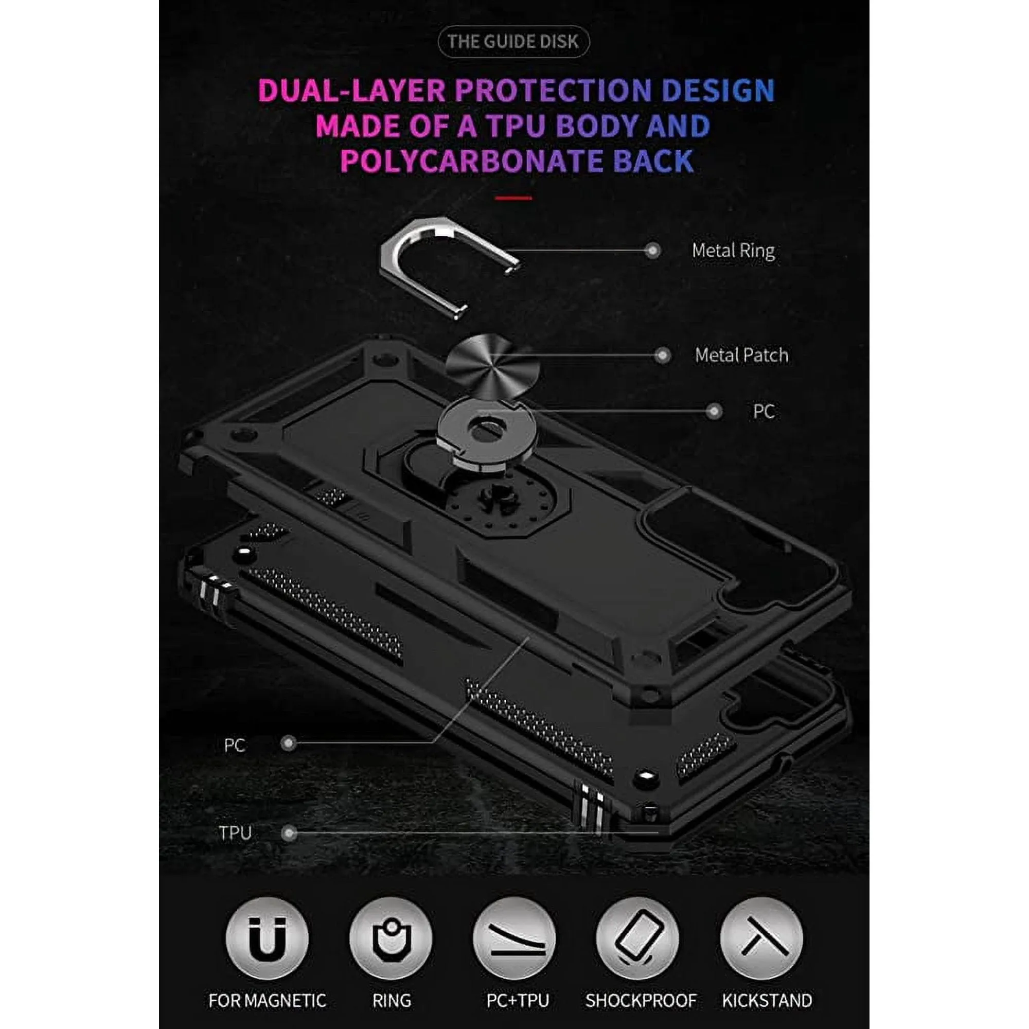 Entronix Samsung Galaxy Z Flip 5 Case - Guard Ring Holder, Dual Layer Protection