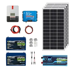 ExpertPower 2.5KWH 12V Solar Panel Kit | LiFePO4 12V 100Ah, 400W Solar Panels, 30A MPPT Solar Controller, 30A DC-DC Charger, 3KW Pure Sine Wave Inverter Charger | RV, Trailer, Camper, Marine, Off Grid