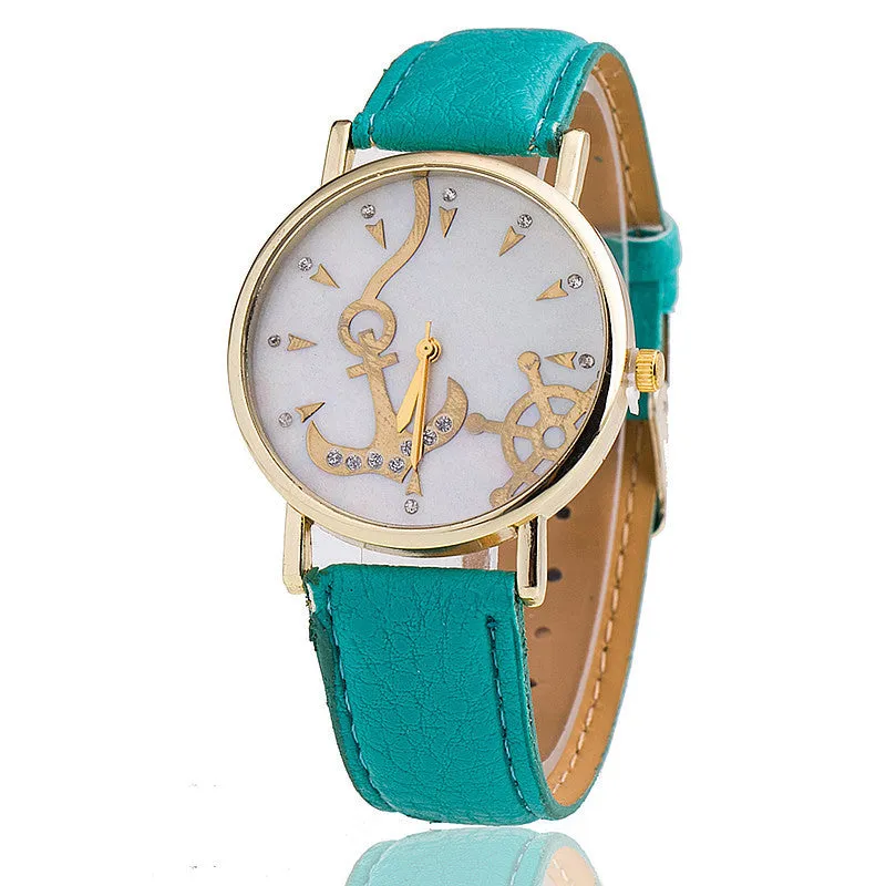 Fashion Anchor Watch Relogio Feminino Women Watch Leather Strap Watches Quartz Watch Gift