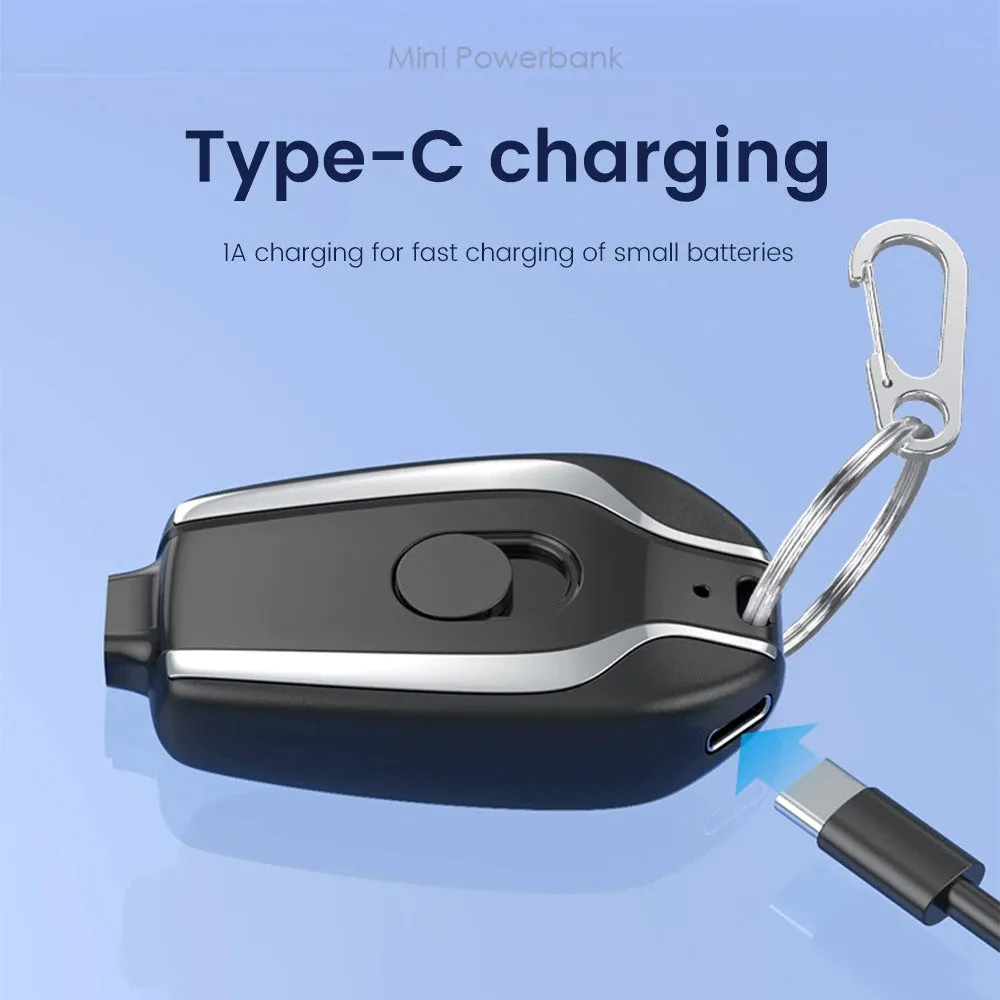 Fast Charging Mini Keychain Charger Powerbank Backup Battery 1500mAh