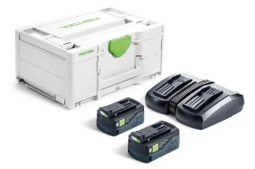 Festool Dual 5.0Ah Battery Pack and TCL 6 DUO Charger Energy Set with Systainer3