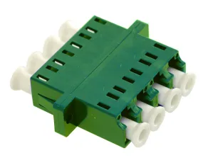 Fiber Optic Adapter, Single Mode, LC/APC Quad Adapter with Flanges