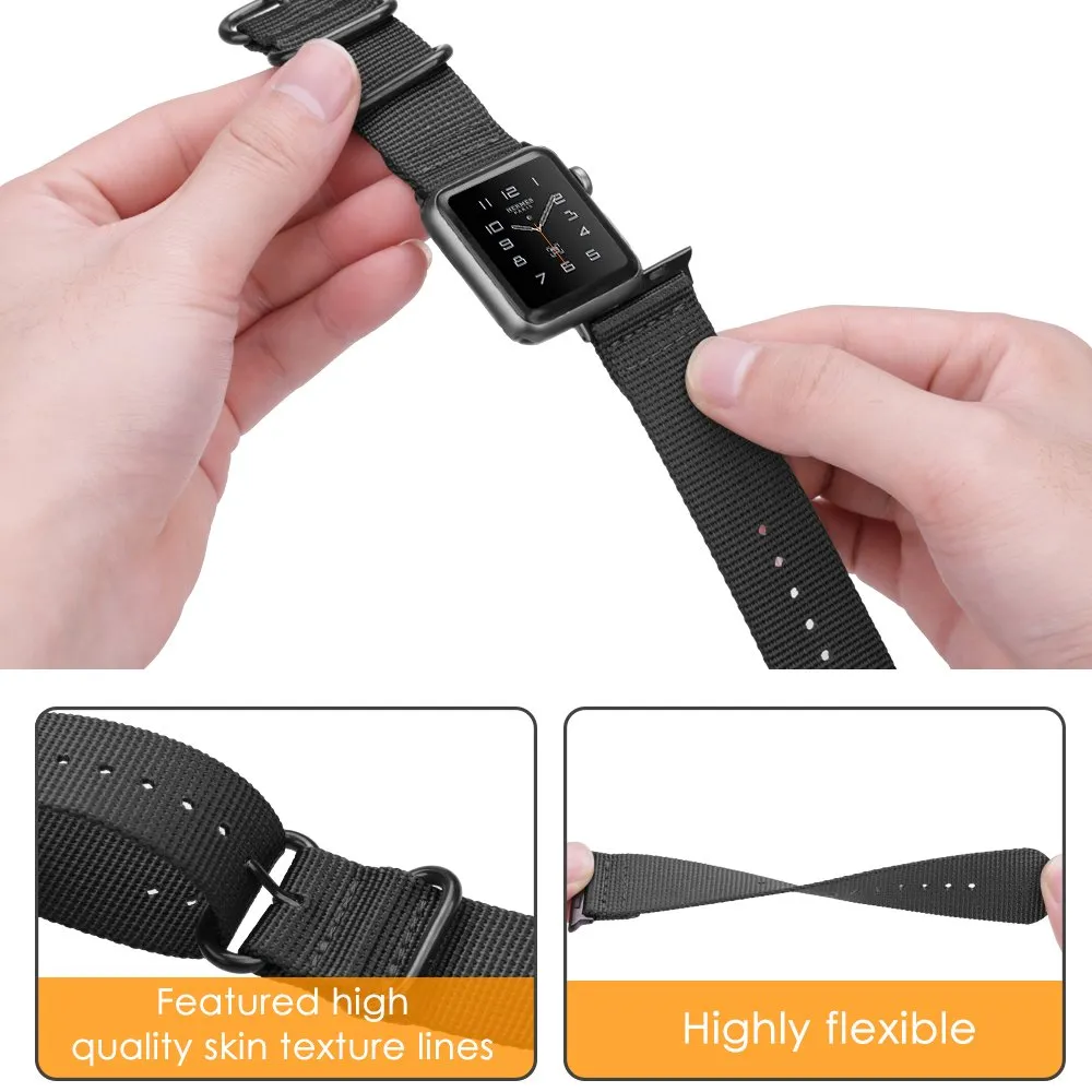 Fintie Nylon Band for Apple Watch 49mm/45mm/44mm/42mm (Ultra 2/Series 9/ 8/7/SE/6/5/4/3/2/1)