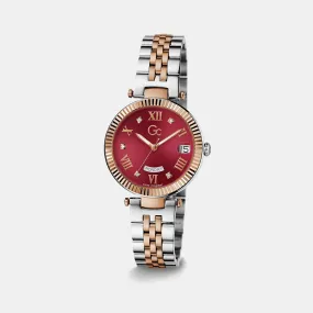 Flair Women Quartz Red Dial Analog Stainless Steel Watch Z01017L3MF