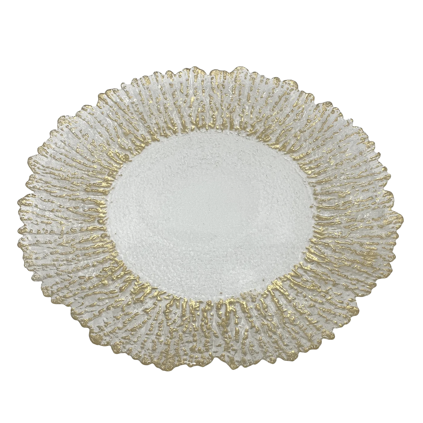 Floral - Glass Charger Plate in Gold (Item # 0238)