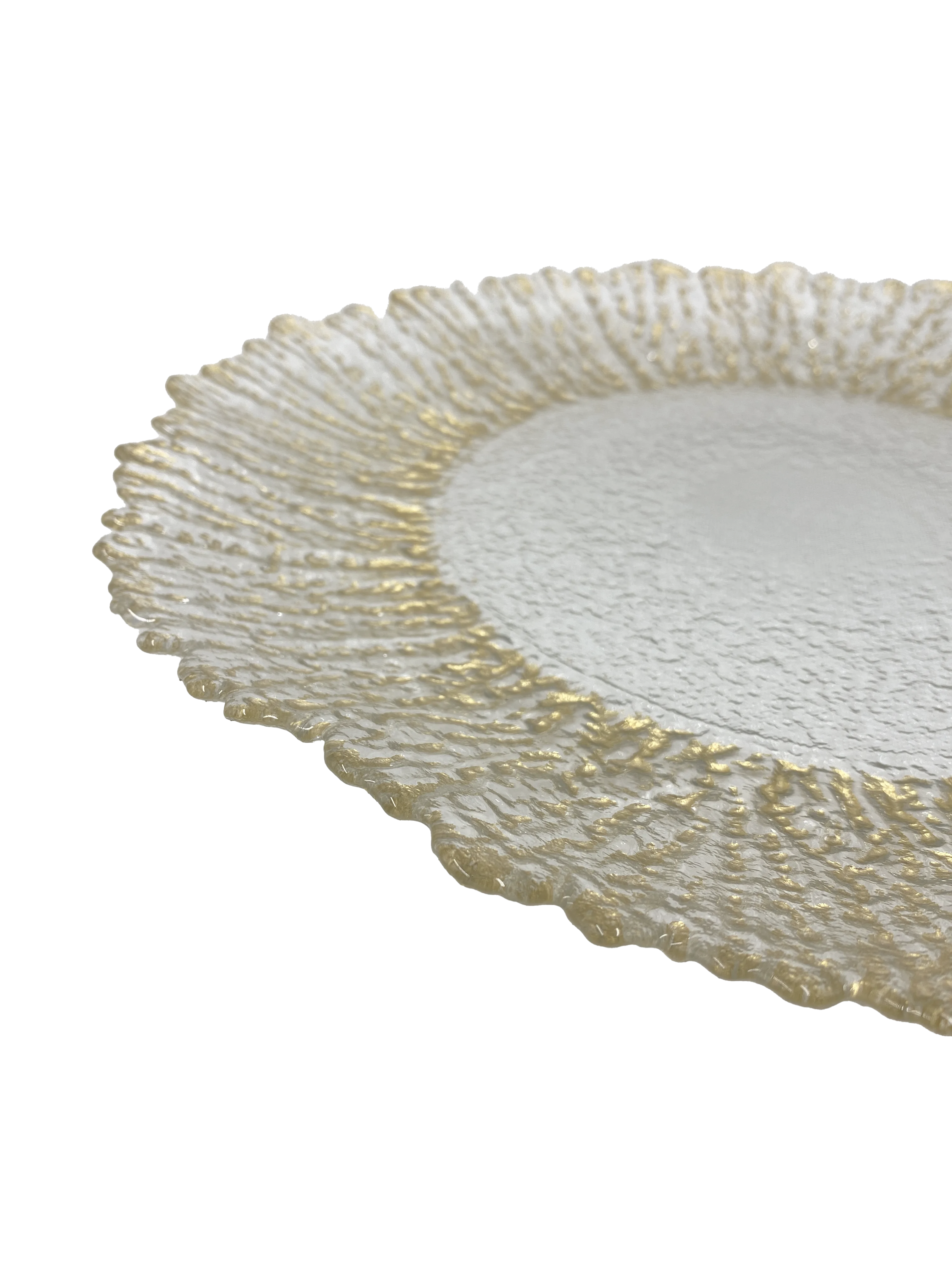 Floral - Glass Charger Plate in Gold (Item # 0238)