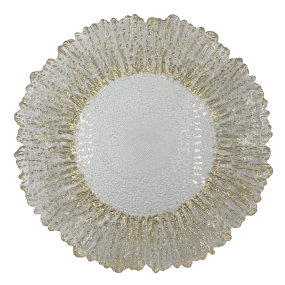 Floral - Glass Charger Plate in Gold (Item # 0238)