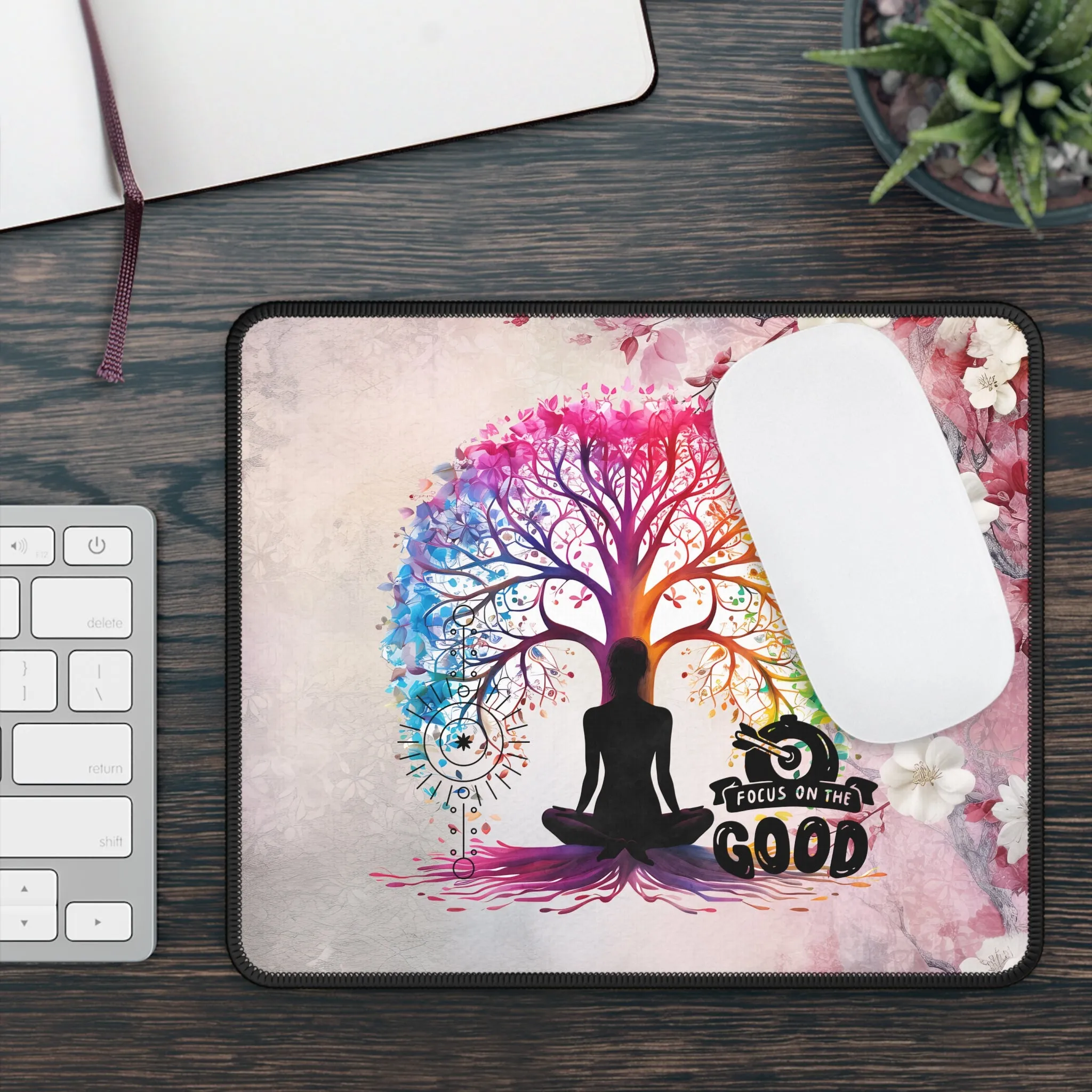 Focus On The Good Yoga Mouse Pad,Unique Gift For Meditation And Yoga Lover, Cute Yoga Mouse Pad, Mindful Yoga Gift, Yoga lover Mouse Pad, Yoga Instructor Gift, Gift For Yoga lovers, Gift For Yogi.