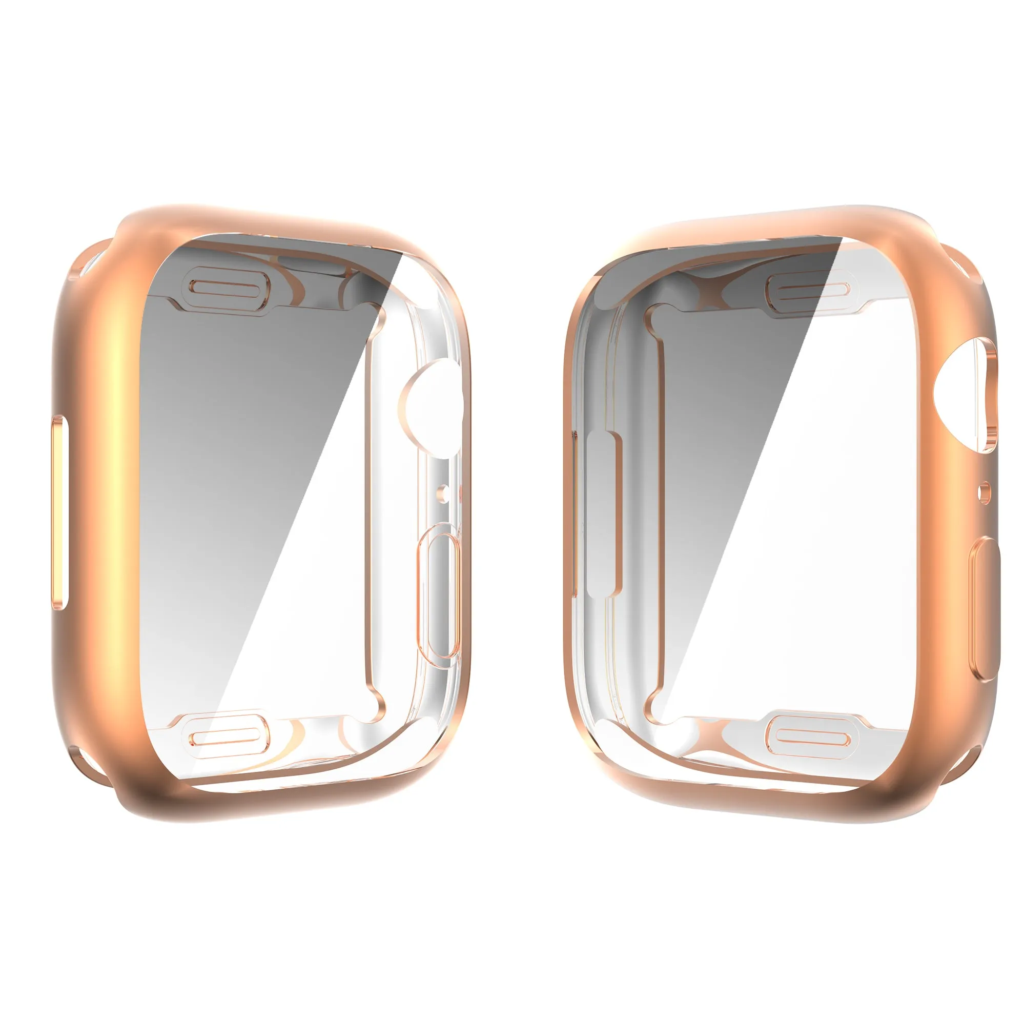 For Apple Watch iWatch Series 7 Full Soft Slim Case 45mm Cover Frame Protective TPU Soft - Rose Gold