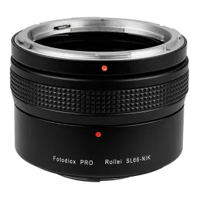 Fotodiox Pro Lens Mount Adapter - Rolleiflex SL66 Series Lens to Nikon F Mount SLR Camera Body with Built-In Focusing Helicoid