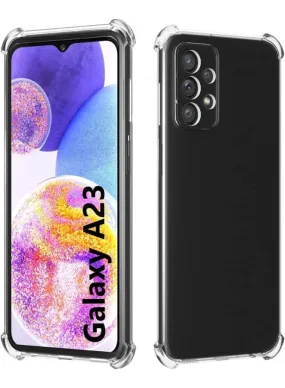 Galaxy A23 Back Cover Case | Ultra Clear Soft Case | Best Camera Protection | Inbuilt Dust Plugs & Anti-Slip Grip | Slim & Protective Back Case Cover for Samsung Galaxy A23 Clear