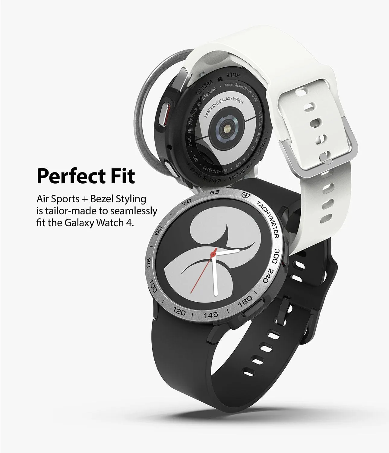 Galaxy Watch 4 40mm Air Sports Black Case   Silver Bezel Styling By Ringke