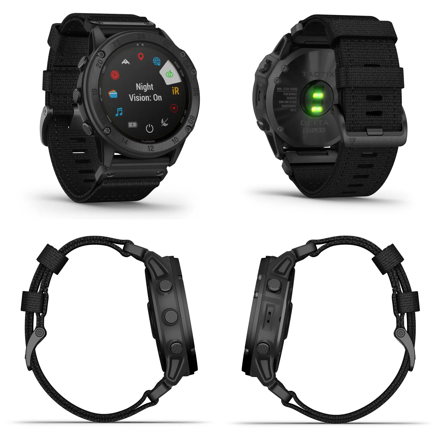 Garmin Tactix Delta - Solar Edition Solar-powered Tactical GPS Watch with Nylon Band (010-02357-10)