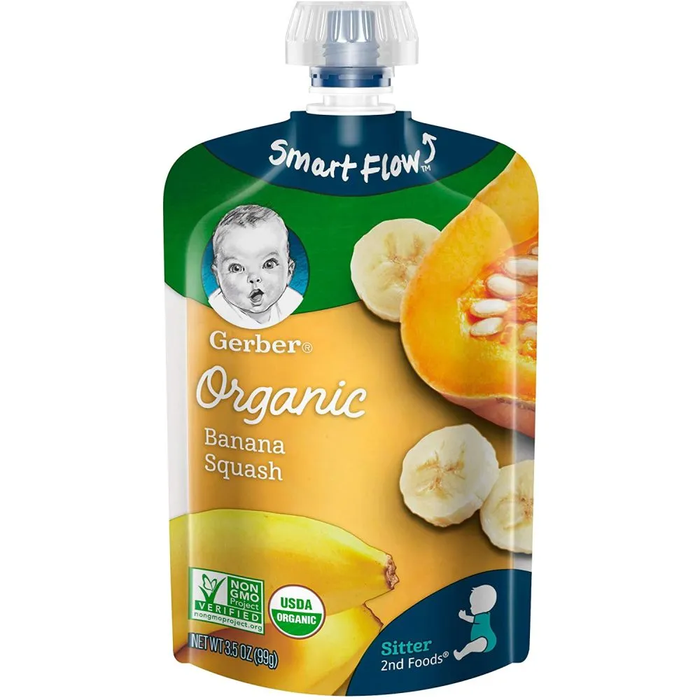 Gerber Organic Puree Banana Squash, 99g