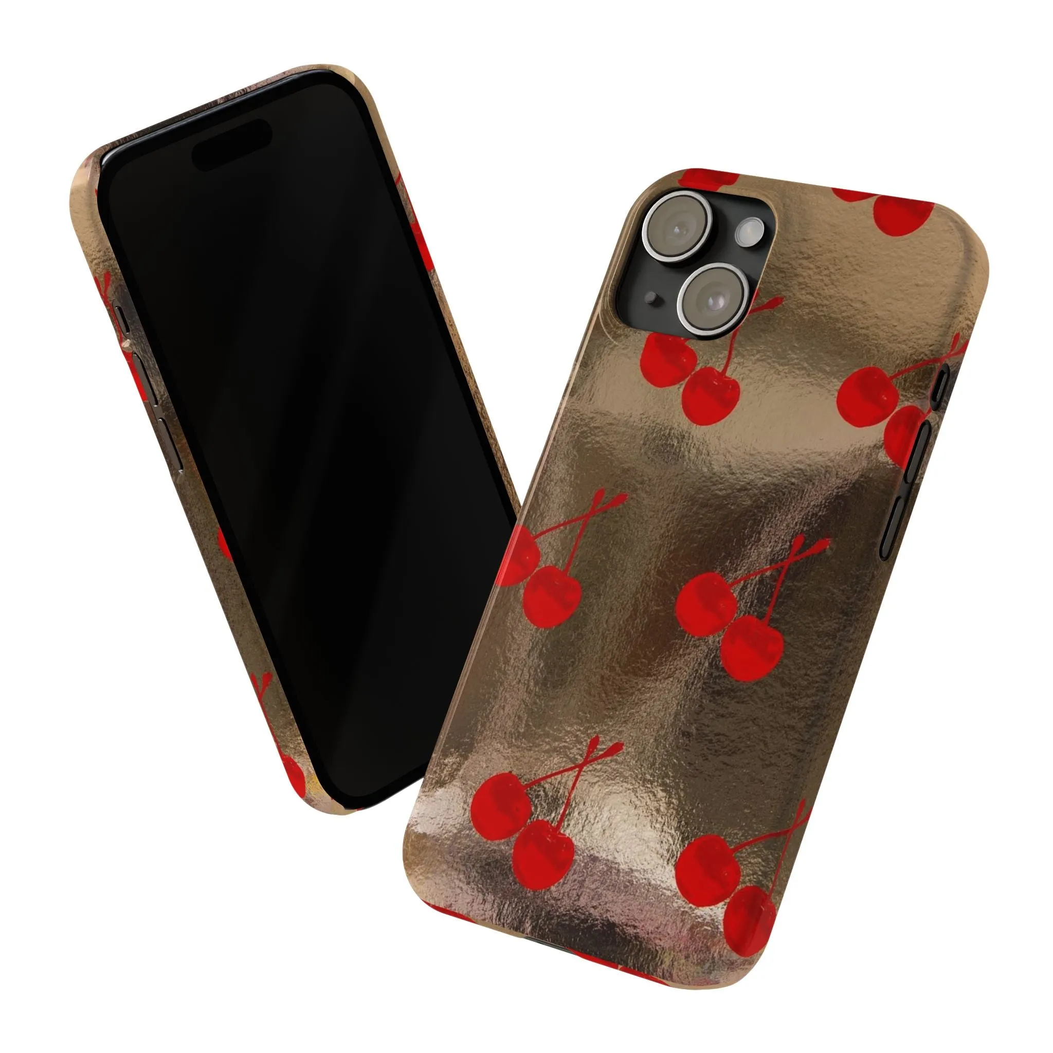 Golden Cherry Bliss Slim iPhone Cases