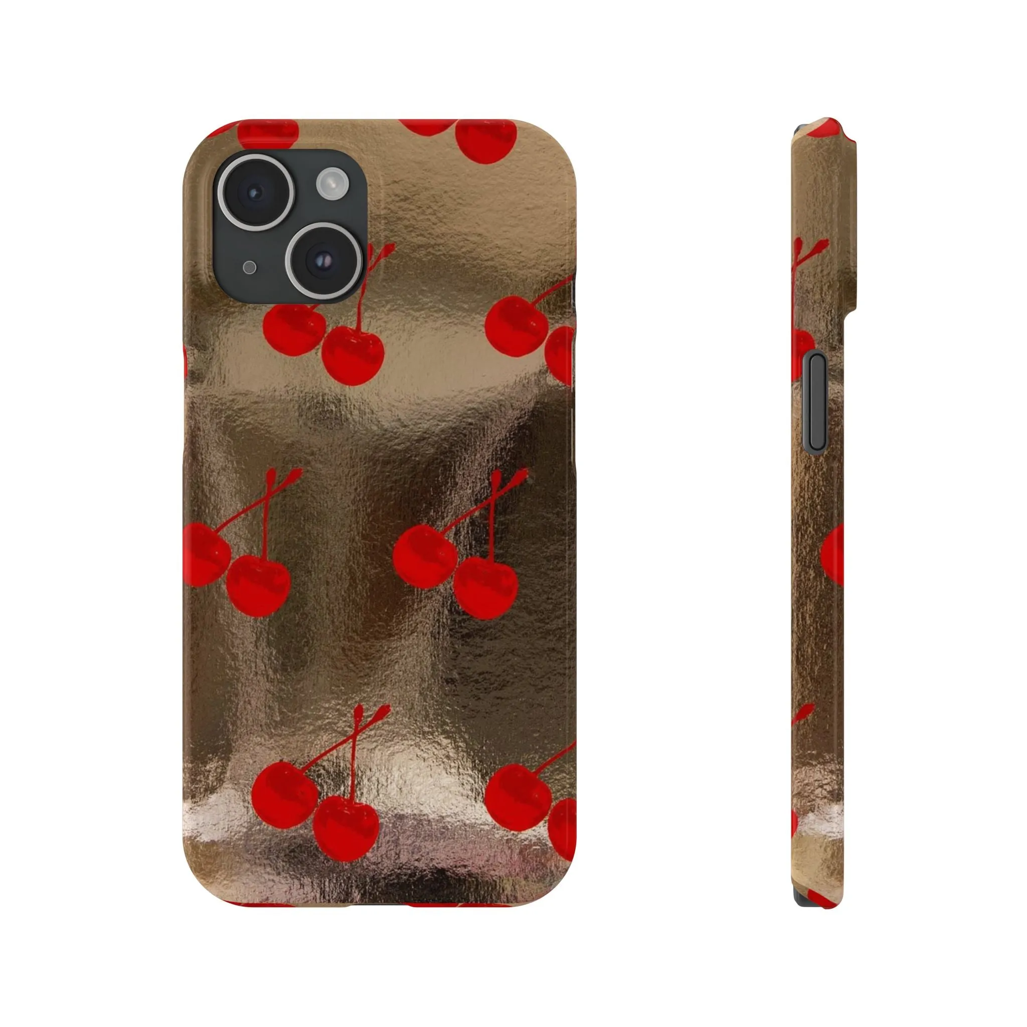 Golden Cherry Bliss Slim iPhone Cases