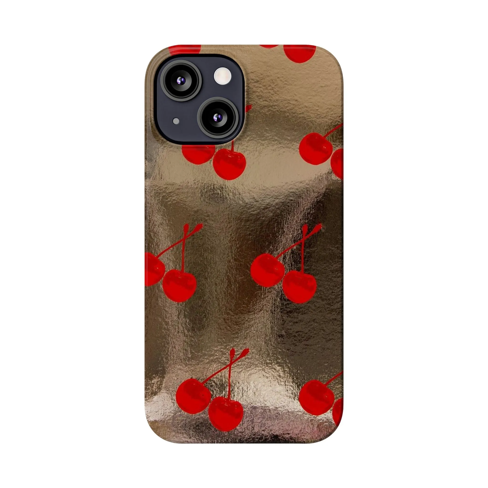 Golden Cherry Bliss Slim iPhone Cases