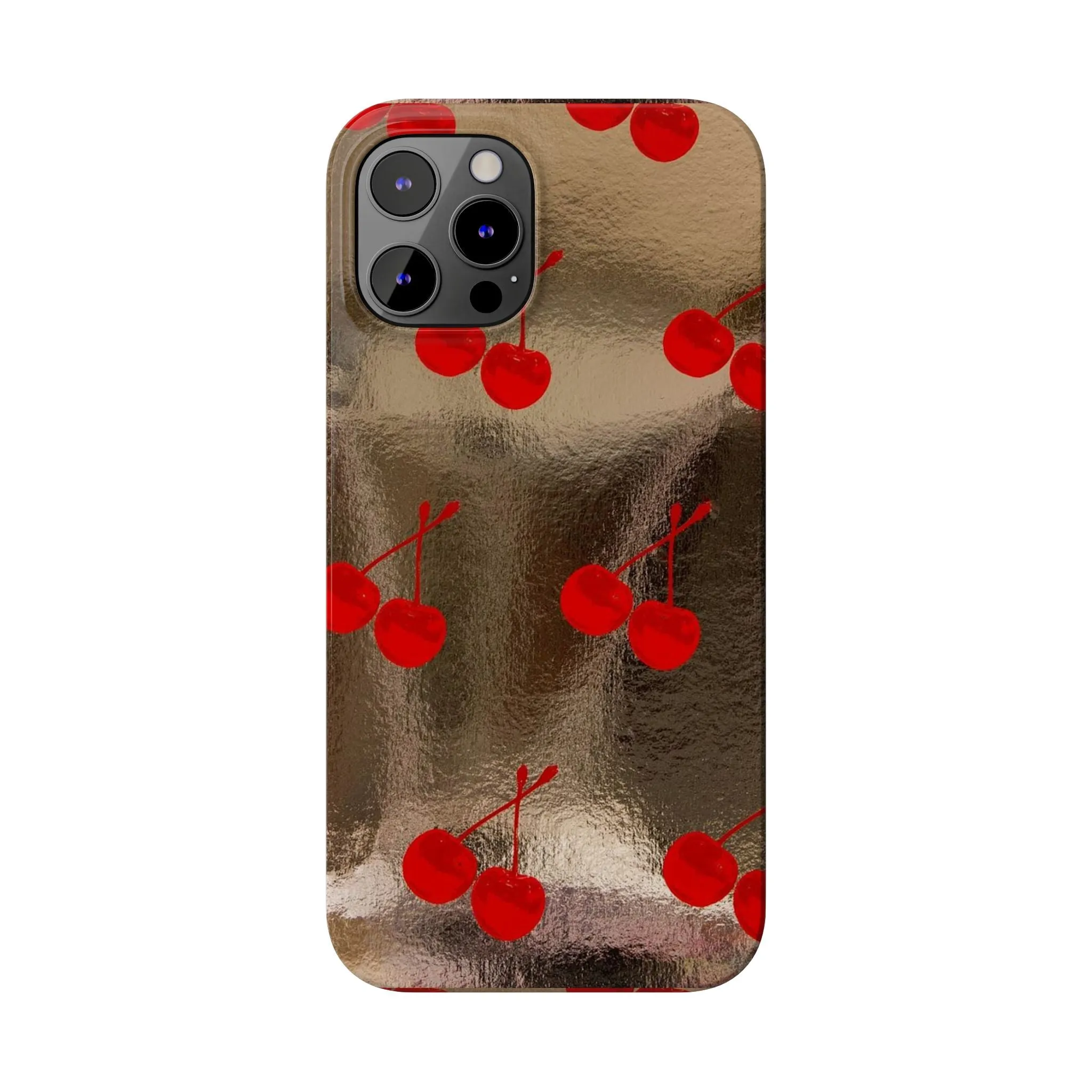 Golden Cherry Bliss Slim iPhone Cases