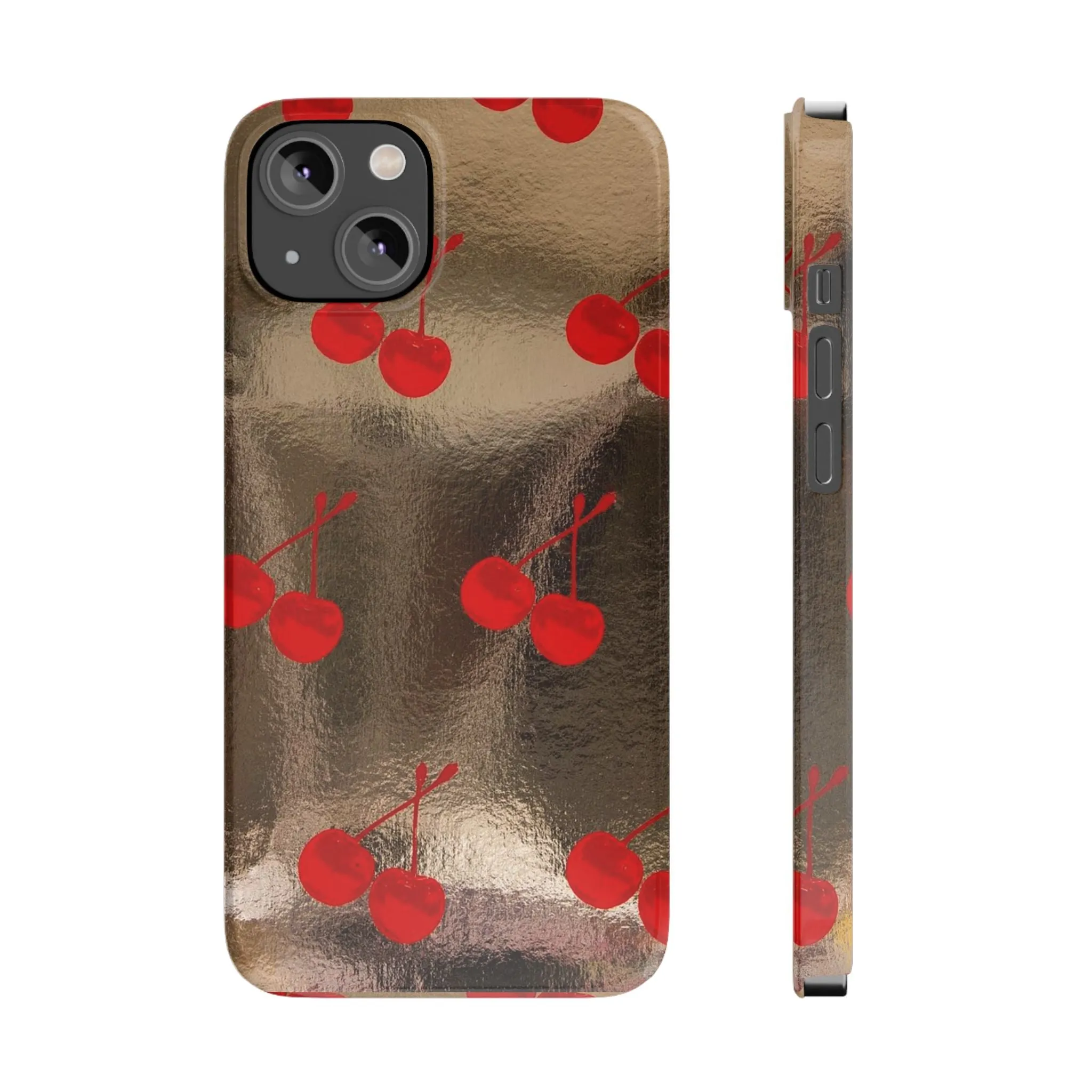 Golden Cherry Bliss Slim iPhone Cases