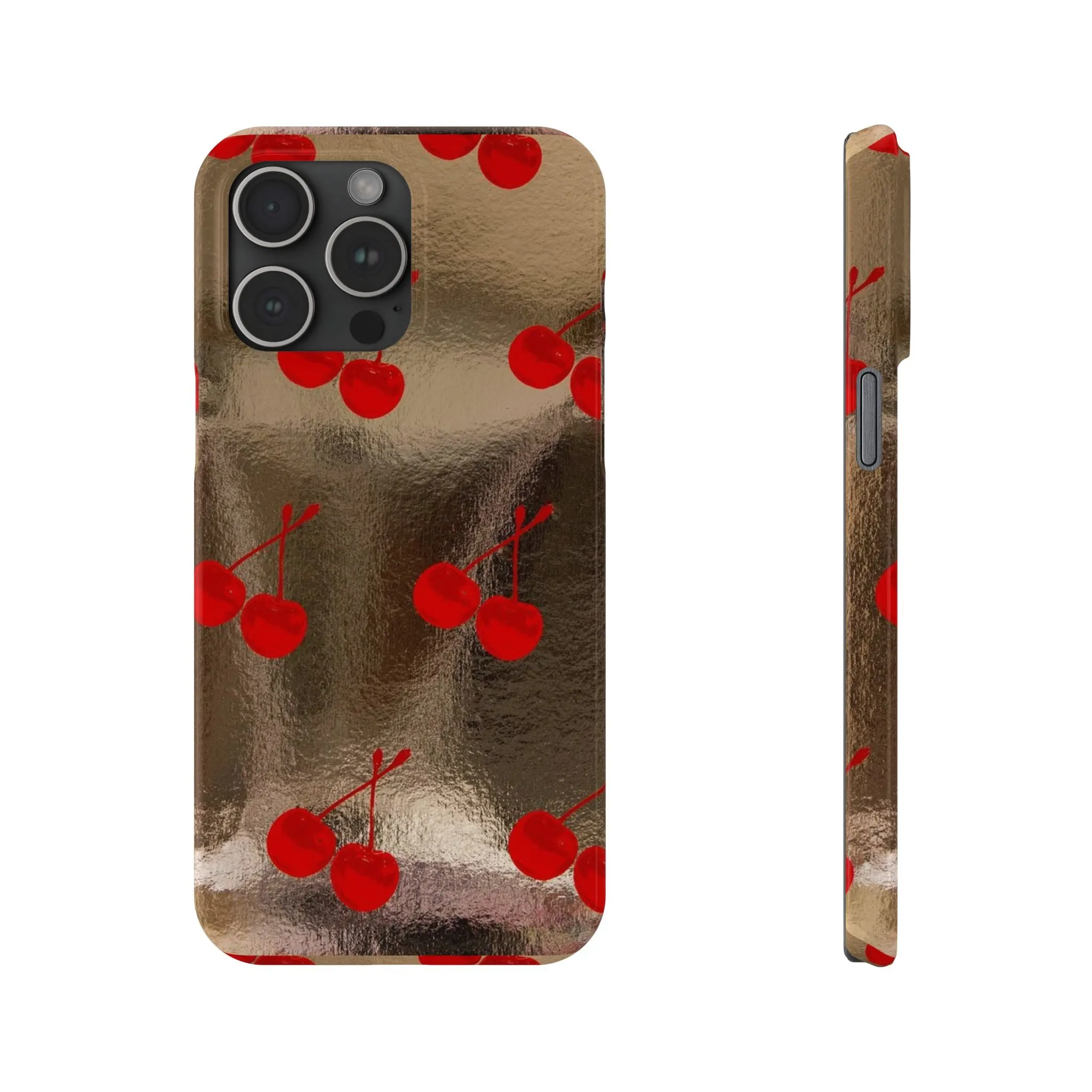 Golden Cherry Bliss Slim iPhone Cases