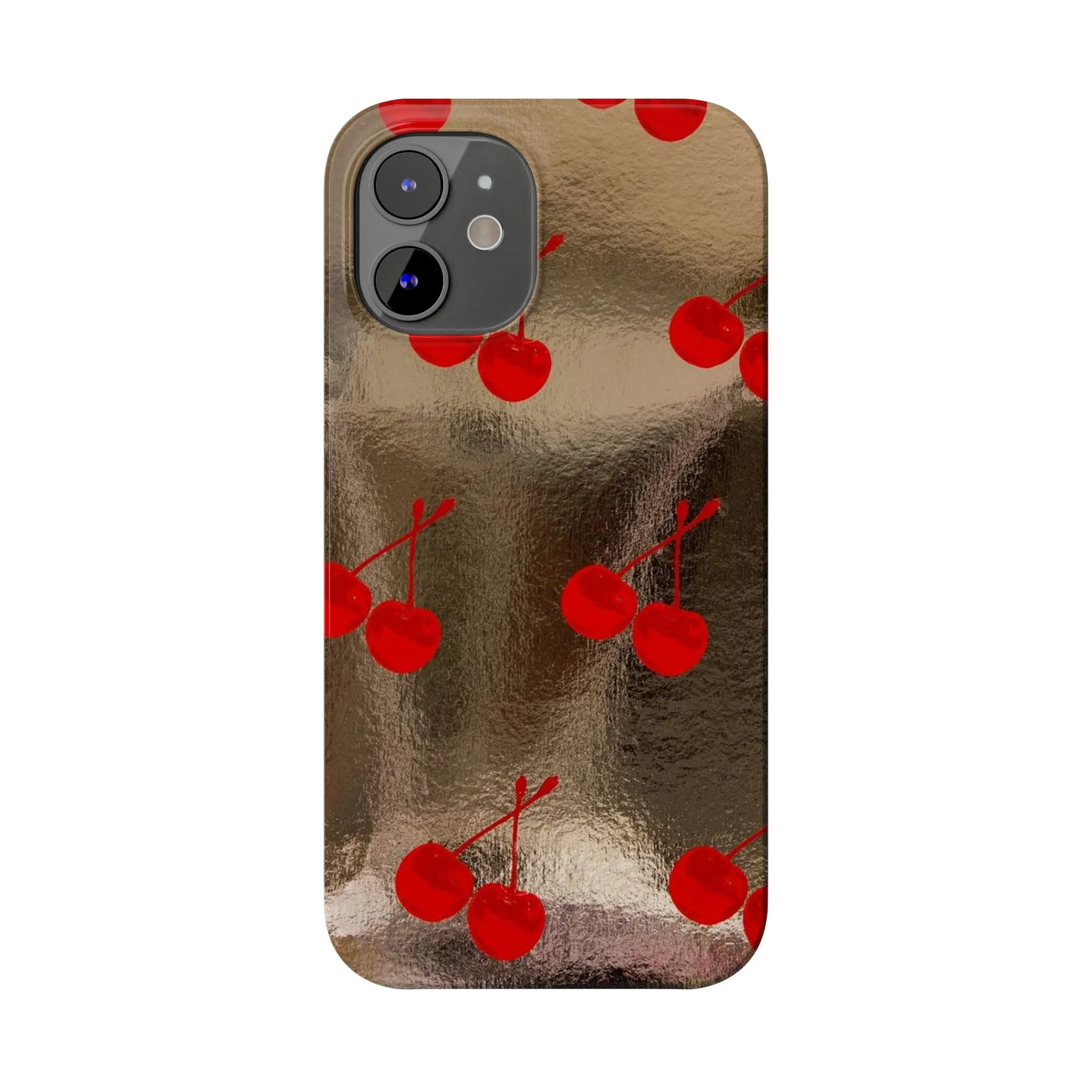 Golden Cherry Bliss Slim iPhone Cases