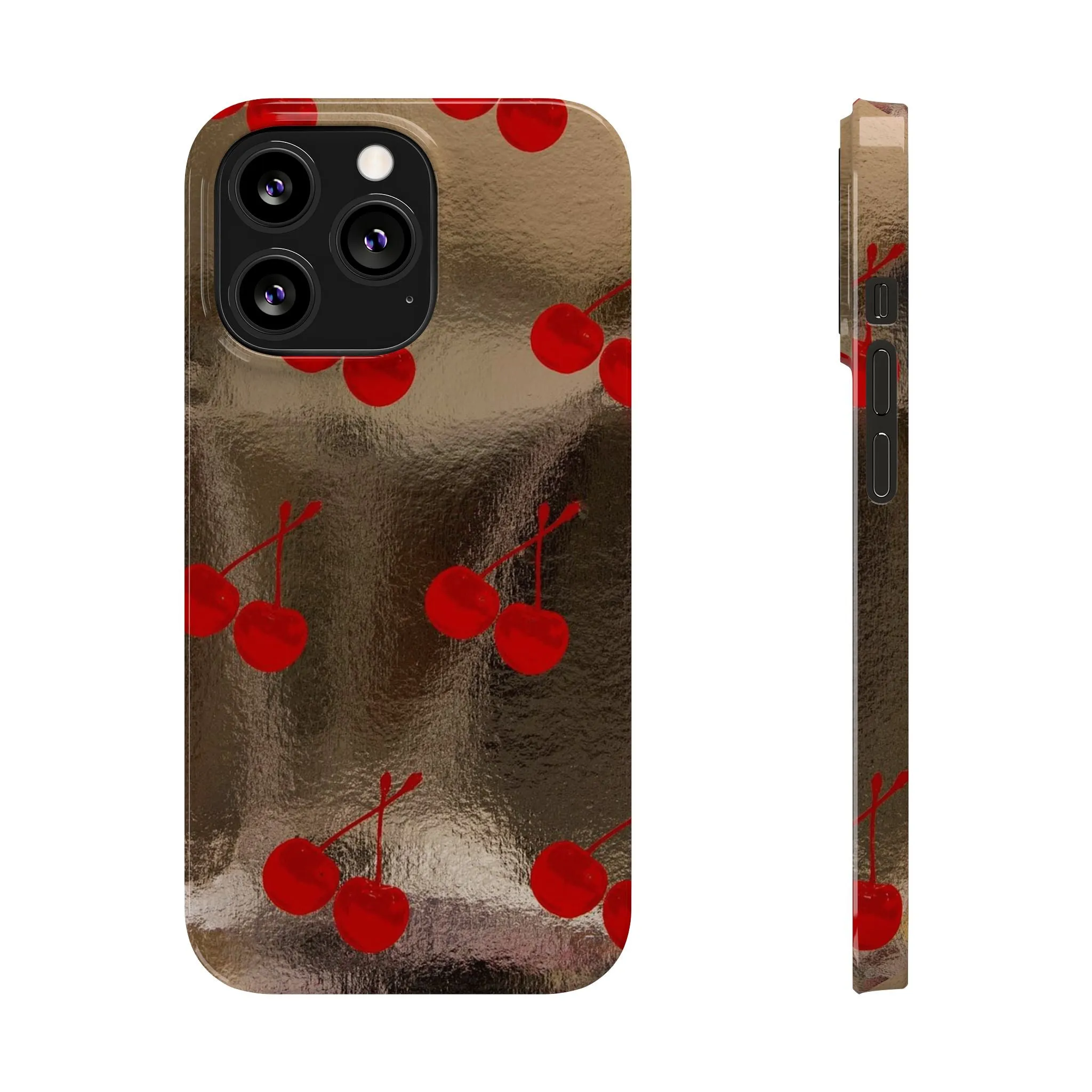 Golden Cherry Bliss Slim iPhone Cases