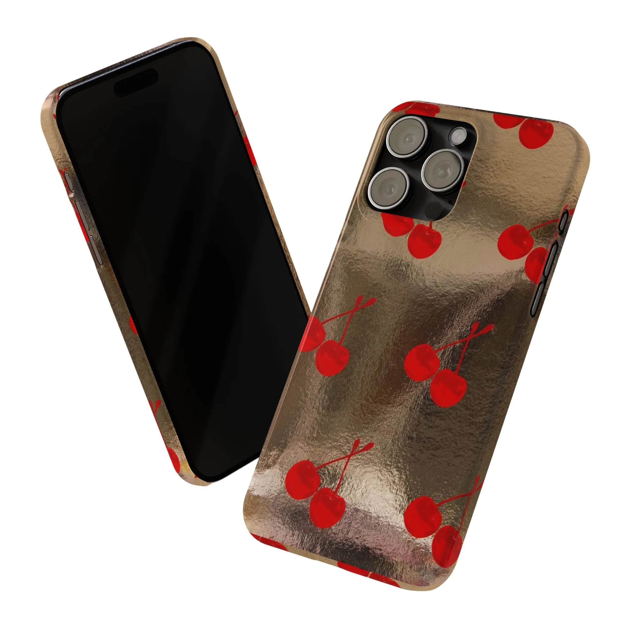 Golden Cherry Bliss Slim iPhone Cases