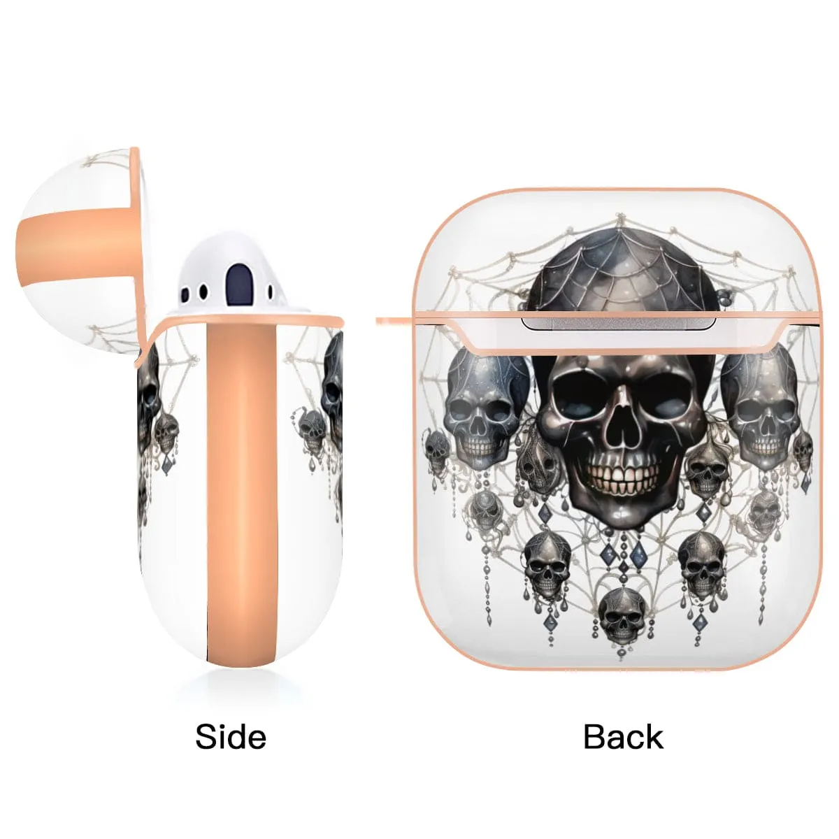 Gothic Skulls Spiderweb AirPods 2 Rose Gold Case