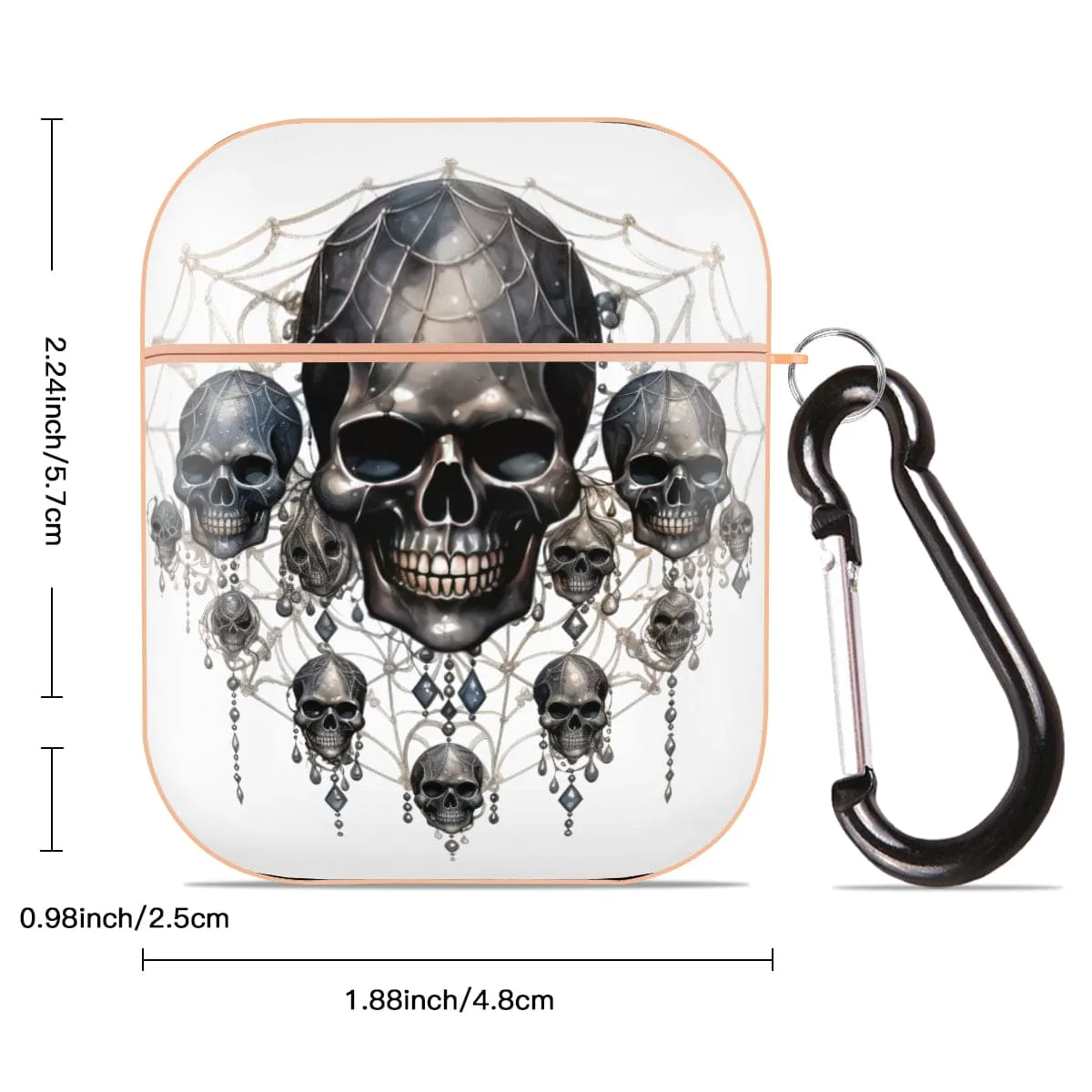 Gothic Skulls Spiderweb AirPods 2 Rose Gold Case