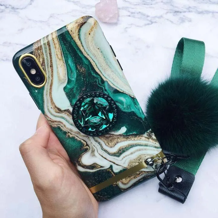 GREEN MARBLE PHONE CASE