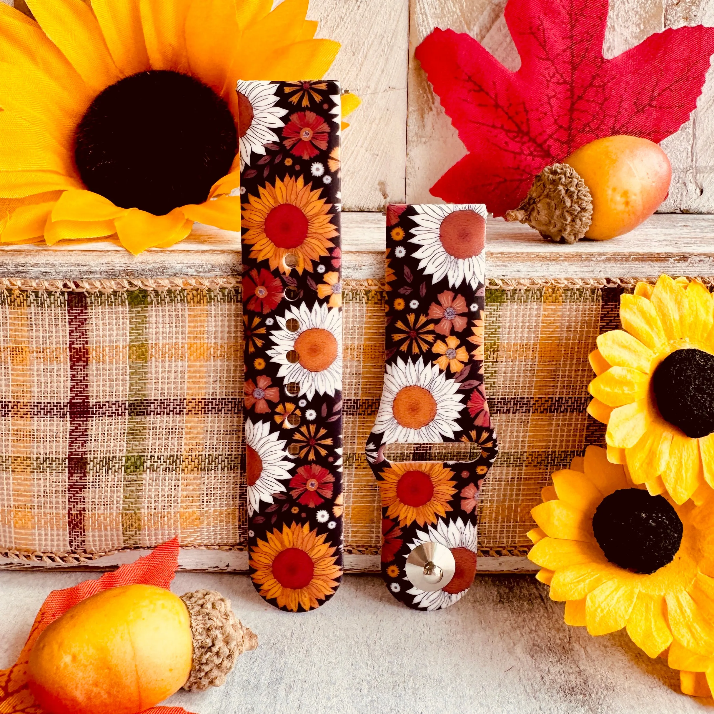 Harvest Sunflower Print Silicone Band For Samsung Watch