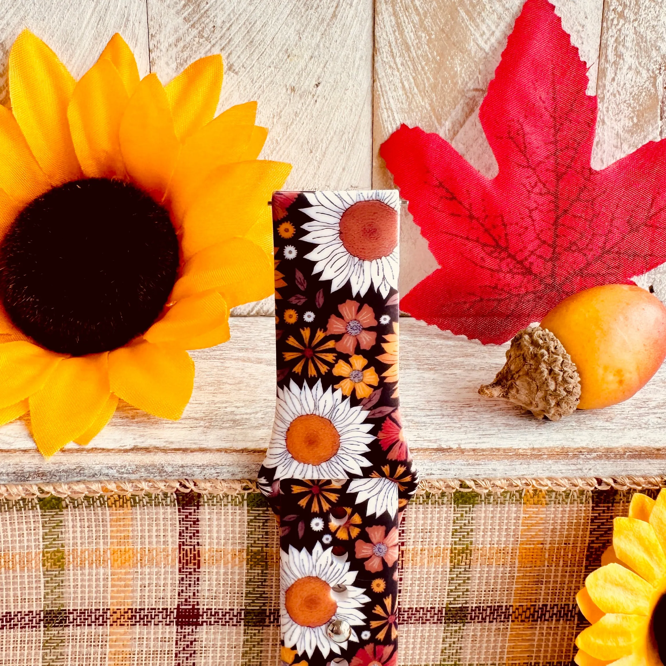 Harvest Sunflower Print Silicone Band For Samsung Watch