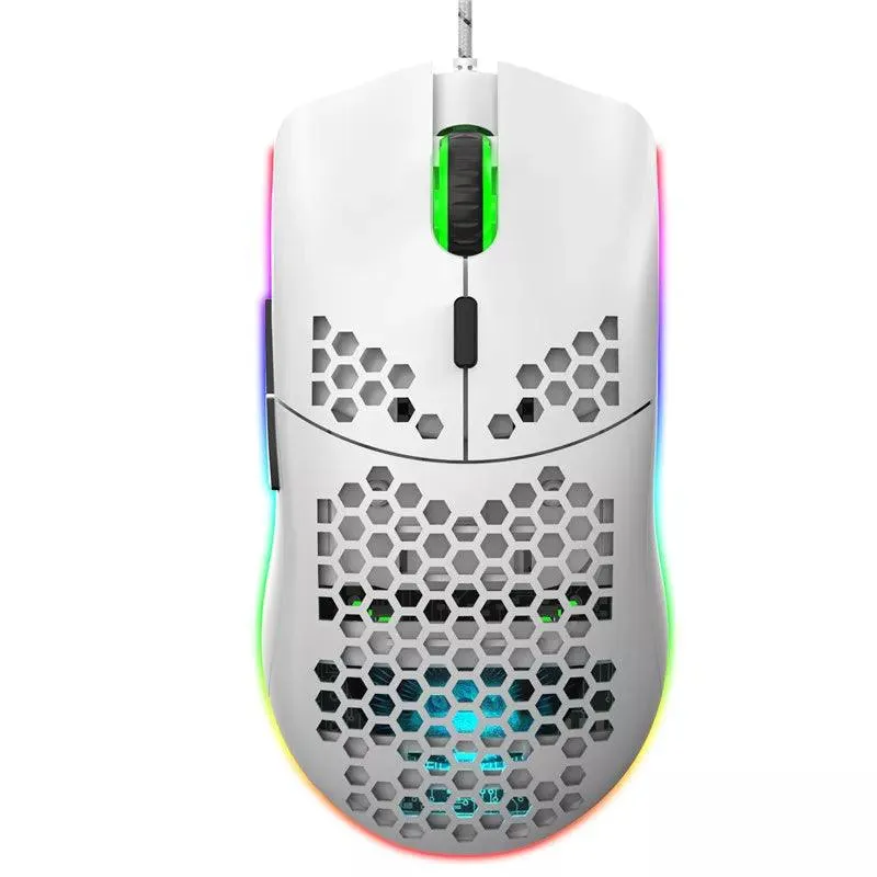 Highend Lightweight USB Wired Gaming Mouse RGB Mice 6400 DPI Honeycomb Hollow For Computer Laptop White Black Macro Programming