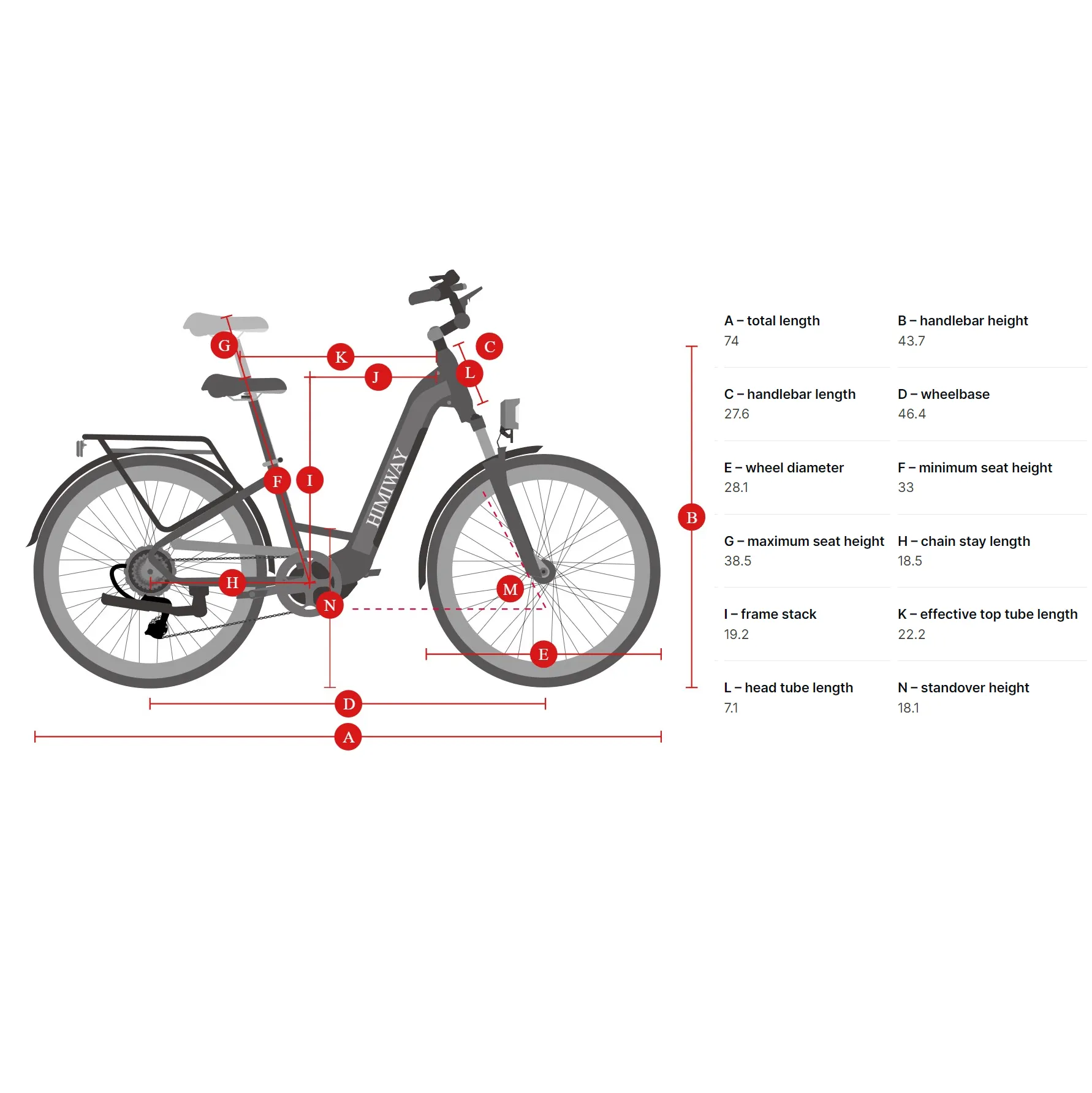 Himiway 500W 48V Rambler Mid Drive Commuter Step-Thru Electric Bike