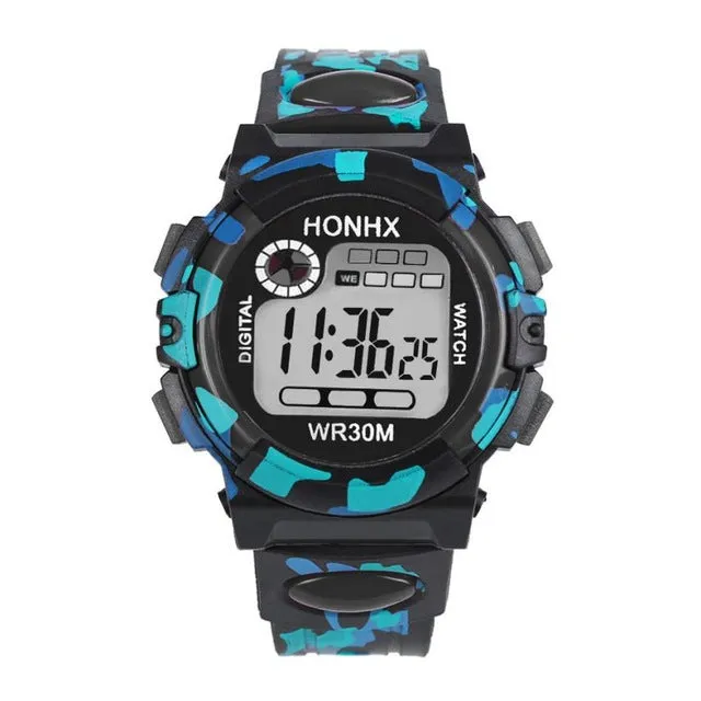 HONHX Multifunction Chidren Digital Watches Boys Girls Child Rubber Sports Electronic Wrist Watch Kids LED Date Clock Reloj #Zer