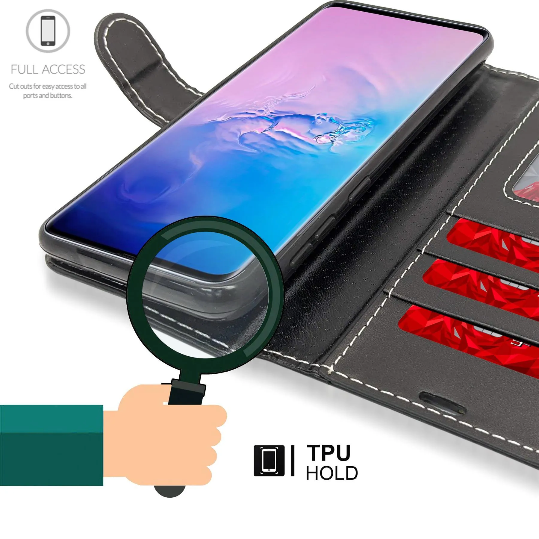 Honor 8X, Honor 9X Lite, Flip Folio Book Wallet Case