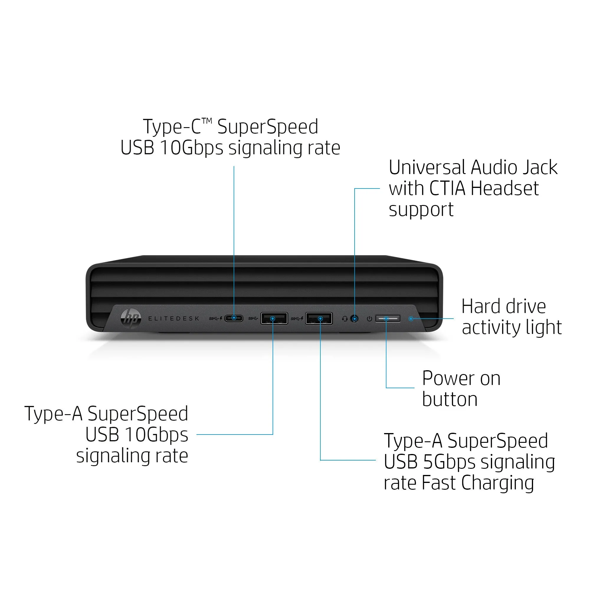 HP EliteDesk 800 G6 Intel® Core™ i7 i7-10700T 16 GB DDR4-SDRAM 512 GB SSD Windows 11 Pro Mini PC Black