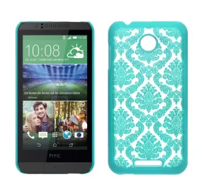 HTC Desire 510 Case, Ultra Slim Damask Vintage Hard Case Cover - Teal